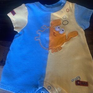 Vitamin Kids Blue and Yellow Baby Romper with Crab Design 0-3 months
